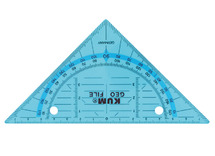 Latten - geodriehoek - 14 cm - met gaatjes - per stuk
