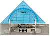 Latten - geodriehoek - 14 cm - met gaatjes - per stuk