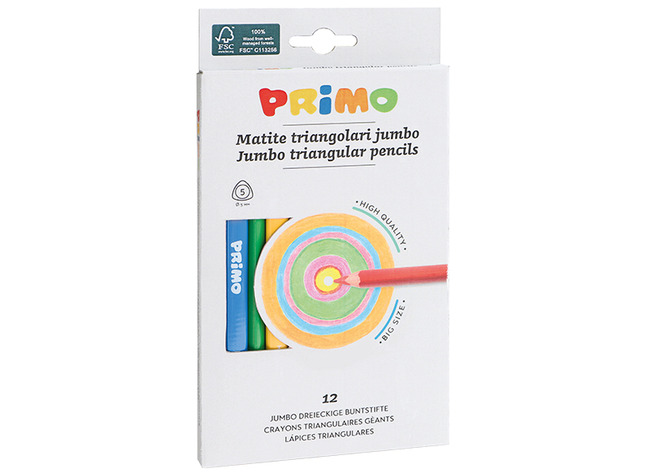 Potlood - Kleurpotlood - Driehoekig - Primo - Maxi - Assortiment Van 12kl