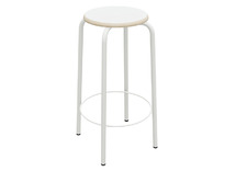 Kruk - Unikleur - 40 cm x 40 cm x 65 cm - onderstel wit - zitoppervlak wit - per stuk