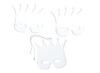 Karton - maskers - kroon - blanco - set van 12
