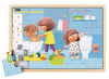Puzzel - themapuzzel - Nathan - opgeruimd staat netjes - tanden poetsen, handen wassen, bad nemen, huiswerk maken - hout - set van 4 assorti