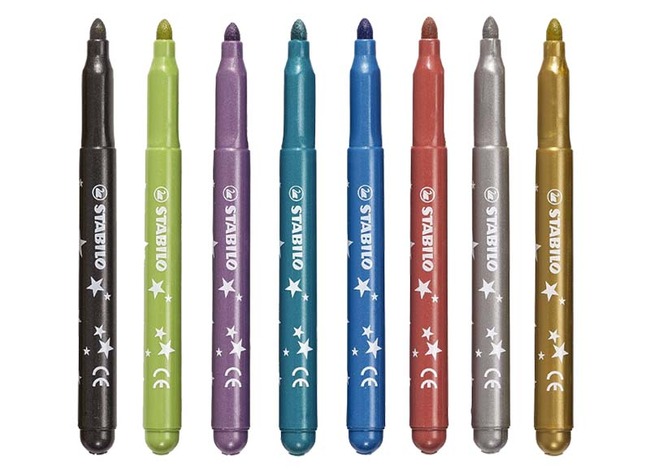 Stiften - kleurstiften - Stabilo - Trio Deco - driekantig - set van 8 assorti