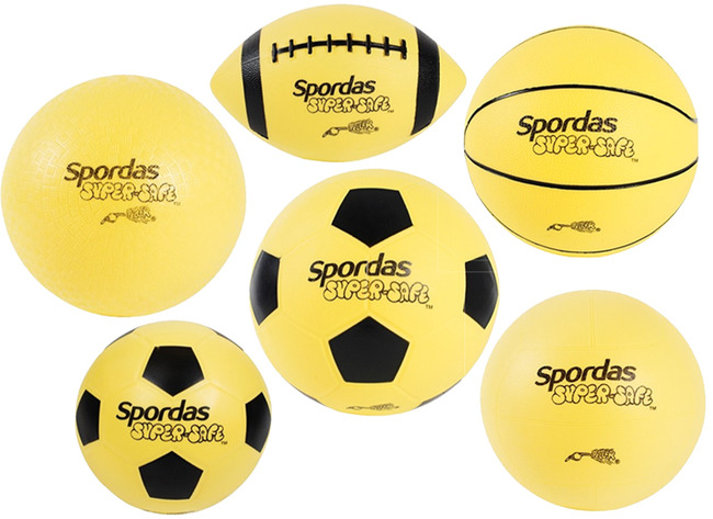 Bal - Spordas SuperSafe Sport Balls - sportballen - rubber-vinyl - set van 6 assorti