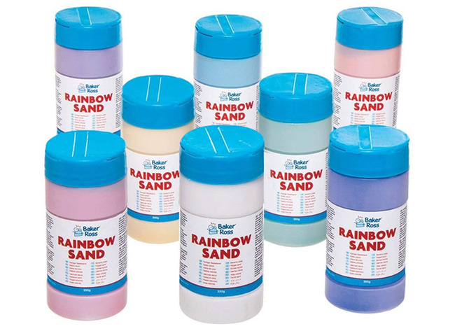 Zand - gekleurd zand - decoratie - set van 8 assorti