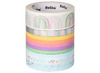 Kleefband - washi tape - Folia - regenboog - 5-15 mm x 5 m - set van 4