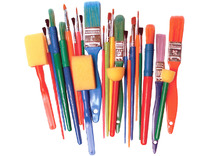 Penselen - plastic - set van 25 assorti
