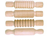 Boetseermateriaal - boetseerrollen - met patronen - hout - boetseren - set van 4 assorti
