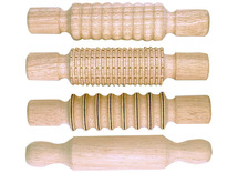 Boetseermateriaal - boetseerrollen - met patronen - hout - boetseren - set van 4 assorti
