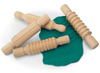 Boetseermateriaal - boetseerrollen - met patronen - hout - boetseren - set van 4 assorti
