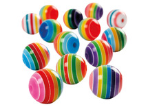 Parels - kralen - regenboogkleuren - 1,2 cm diameter - set van 200 assorti