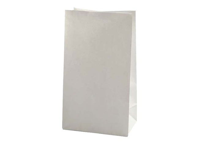Zakken - kraftpapier - wit - 27 x 15 x 9 cm - set van 100