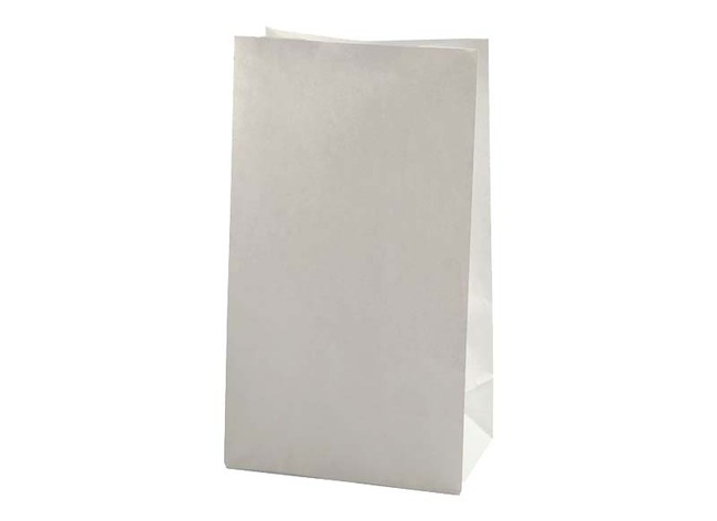 Zak - papier - kraftpapier - wit - 27 x 15 x 9 cm - set van 100