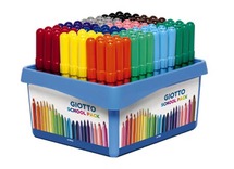 Stiften - kleurstiften - giotto - turbo maxi - 9 x 12 kl - klaspak - assortiment van 108