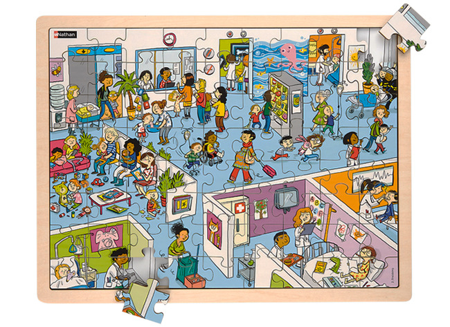 Themapuzzel - ziekenhuis - 72 stukjes - hout - per stuk