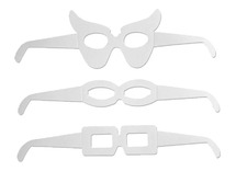 Karton - brillen - blanco - set van 16