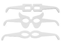 Figuren - karton - brillen - blanco - set van 16 assorti