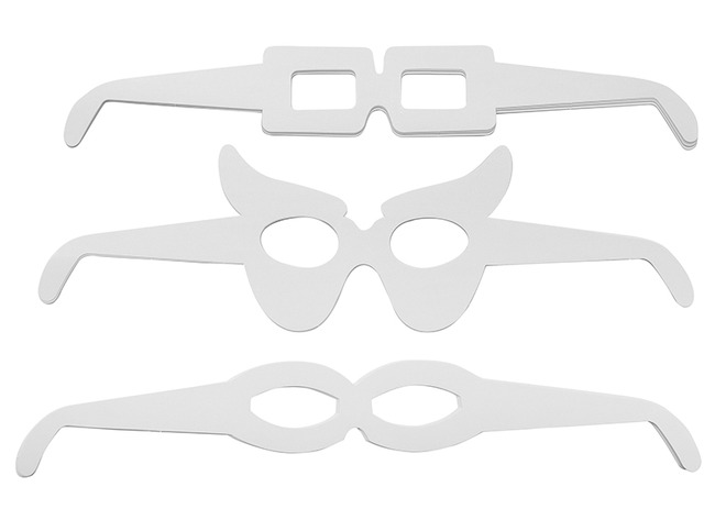 Figuren - karton - brillen - blanco - set van 16 assorti