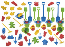 Zand - zandbakset - Dantoy - voordeelpakket - set van 66 assorti