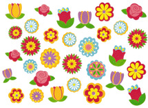 Foam - stickers - bloemen - set van 144 assorti