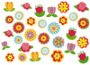 Foam - stickers - bloemen - set van 144 assorti