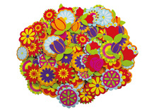 Stickers - foam - bloemen - set van 144 assorti