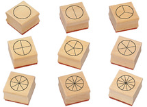 Stempels - breuken - set van 9 assorti