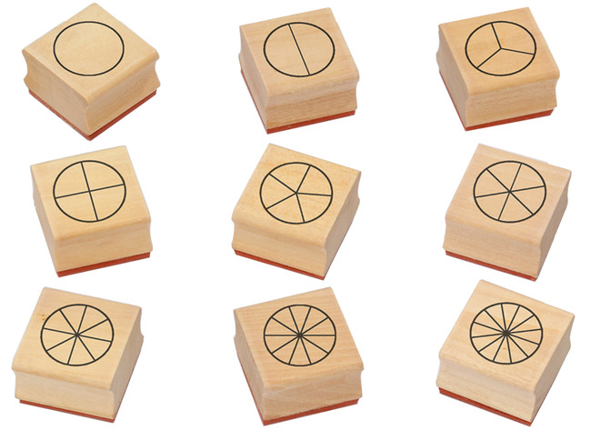 Stempels - breuken - set van 9 assorti