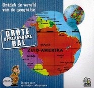 Wereldbol - opblaasbaar - geografie - per stuk