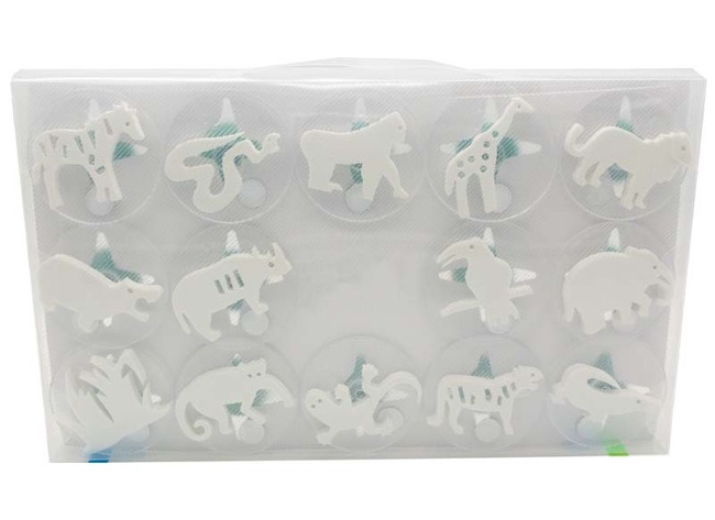 Stempels - Flexipress - dieren uit de jungle - set van 14 assorti