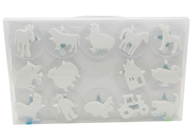Stempels - Flexipress - dieren van de boerderij - set van 14 assorti