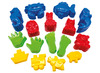 Mallen - Dantoy - kleurrijke vormen - zand - set van 48 assorti