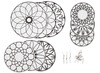 Hangers - karton - mandala's - met metalen ophangers - set van 60 assorti