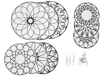 Hangers - karton - mandala's - met metalen ophangers - set van 60 assorti