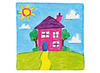 Canvas - schilderpaneel - 15 x 15 cm - hout - set van 3