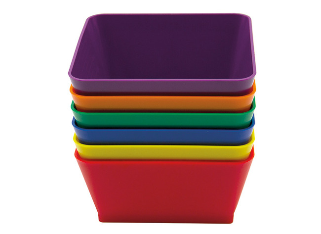 Sorteren - schotels - vierkant - set van 6 assorti