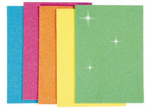 Foamvellen - A5 - zelfklevend - fluo - glitter - set van 5