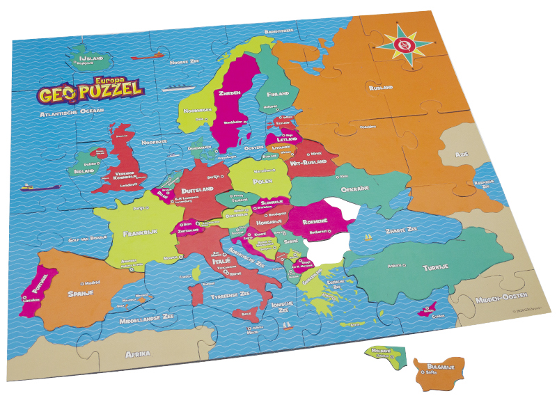 Onzuiver Migratie Oefening Puzzel - wereldoriëntatie - geo - europa - 58 stukjes - per stuk - Baert
