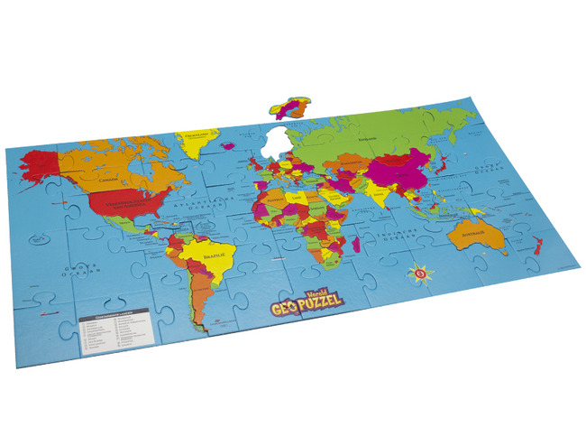Puzzel - wereldoriëntatie - geo - wereld - 68 stukjes - per stuk