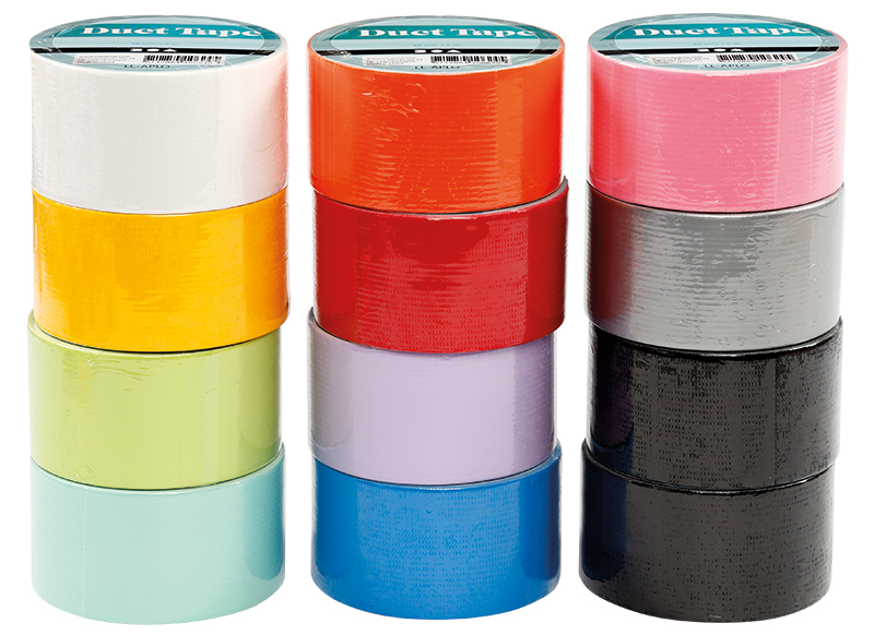 Kleefband - duct-tape - 4,8 cm 5 m - verschillende kleuren - set 12 assorti -