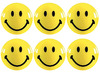 Magneten - smiley - 3 cm diameter - set van 6