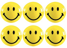 Magneten - smiley - 3 cm diameter - set van 6