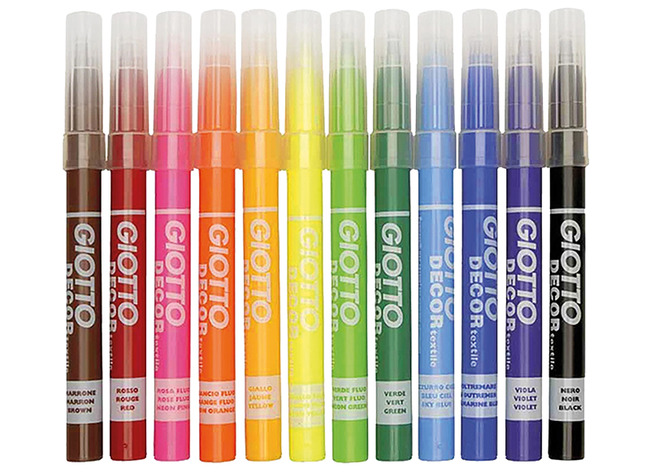 Stiften - textielstiften - Giotto Decor Textile - set van 12 assorti