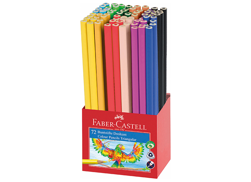 CRAYONS DE COULEUR - FABER CASTELL SOFT-GRIP - TRIANGULAIRE - SET/72 - Baert