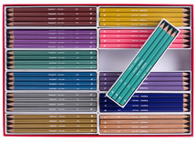 Potloden - kleurpotloden - Bruynzeel Mega Metallic & Trend - driehoekig - dik - doos - voordeelpakket - set van 144 assorti