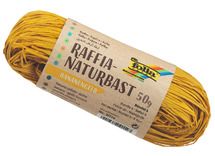 Koord - raffia - natuur - gekleurd - 50 g - geel - per stuk