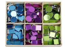 Decoratie - spiegels - mozaïektegels - gekleurd - rond en vierkant - zelfklevend - assortiment van 300