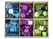 Mozaïektegels - gekleurd - rond en vierkant - zelfklevend - decoratie - set van 300 assorti