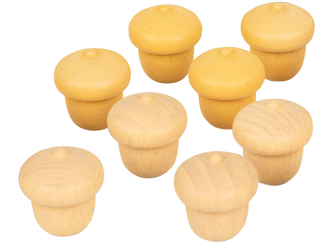 Open-ended - Wood-It Acorn - loose parts - eikelvormig - houten speelgoed - set van 30 assorti