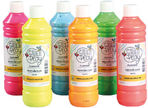 Verf - fluoverf - Creaplay - 6 x 500 ml - set van 6 assorti